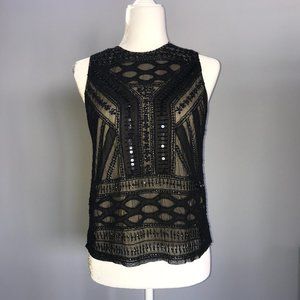 🌸Alice and Olivia Black Sequined Top, Size 2